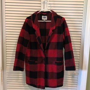 Old navy buffalo plaid bf blazer jacket sm